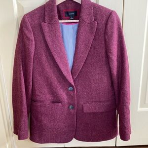 J. Crew 100% wool blazer. Maroon/ reddish purple